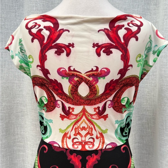 As Is Roberto Cavalli short sleeve stretch sheath dress with clasp - Picture 6 of 15